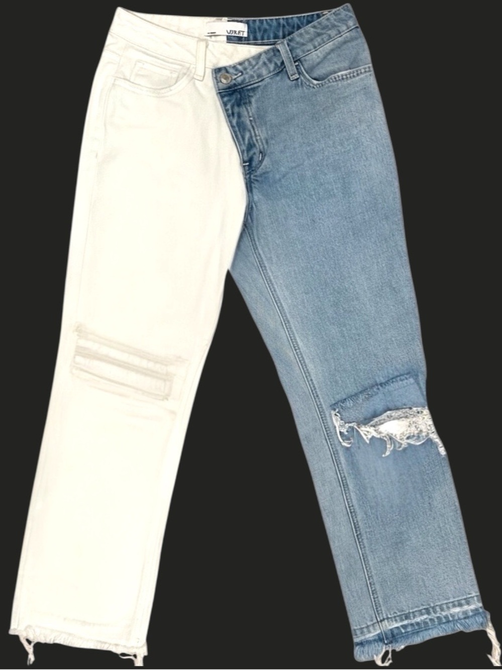 Vervet 2 Tone Crossover Waist Ankle Raw Hem Size 25